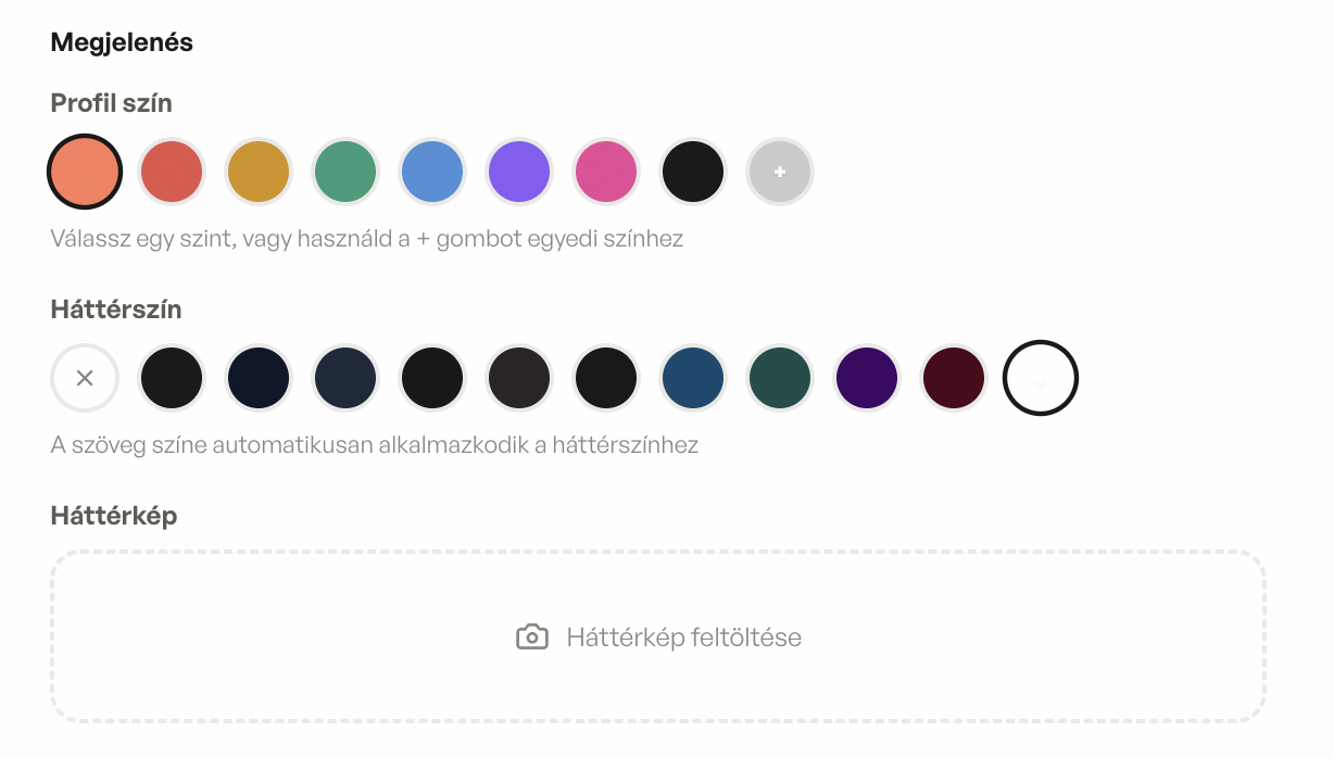 Háttérszín és háttérkép beállítás