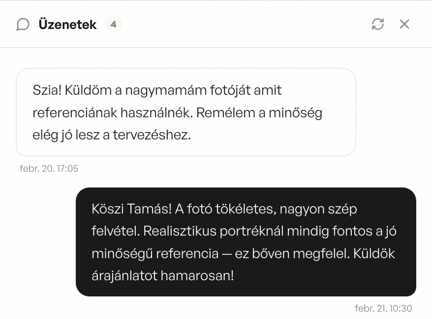 Foglaláshoz kötött üzenetszál